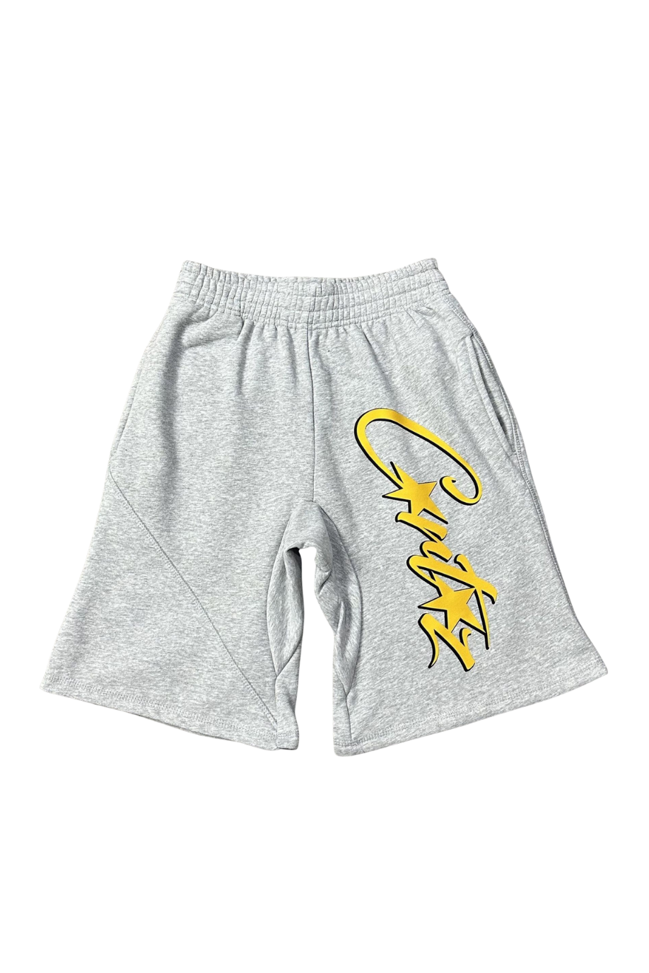 THE ISLAND YELLOW SCRIPT SHORTS