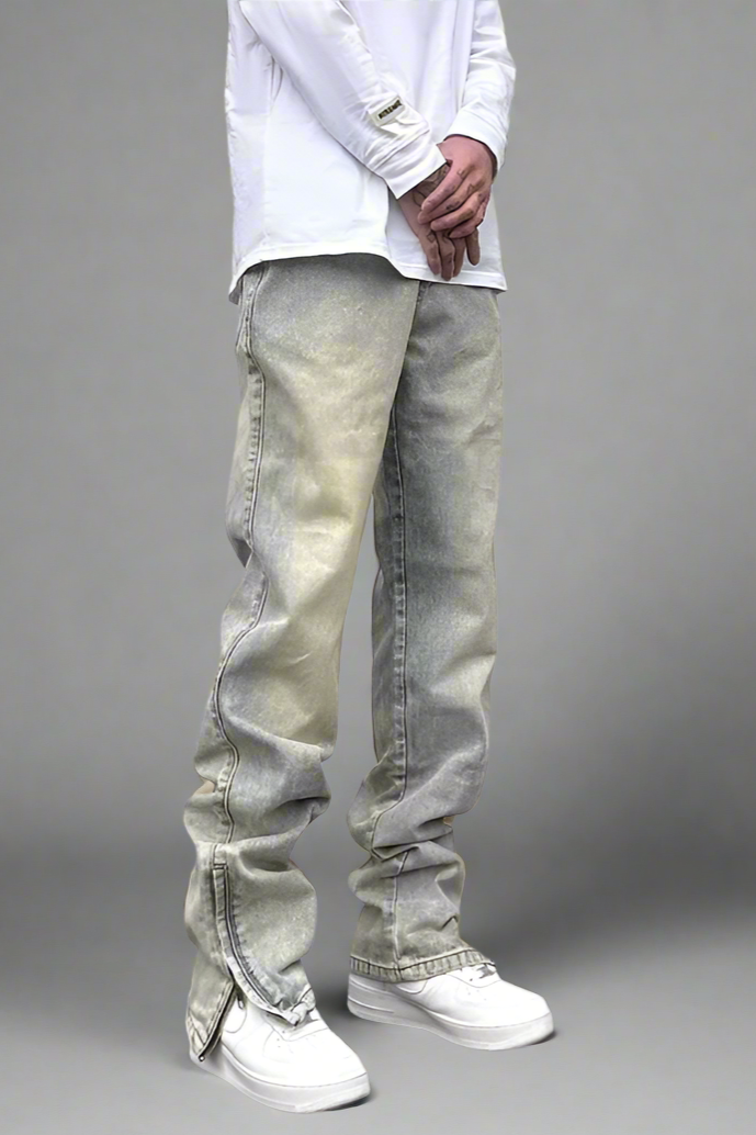 THE ARIA ZIP FLARED JEANS